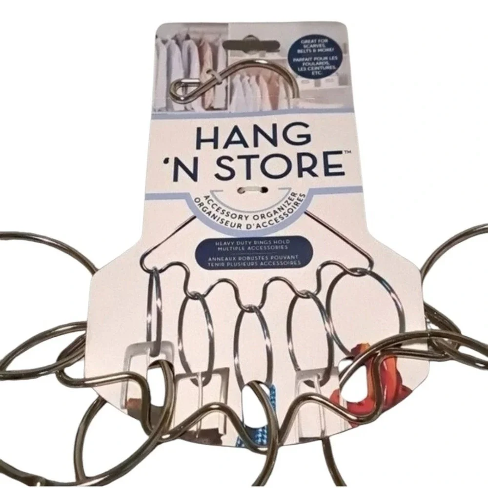 Accessory Organizer Hang Silver Open Ring Purchase Scarves Belts Ties Jewelry